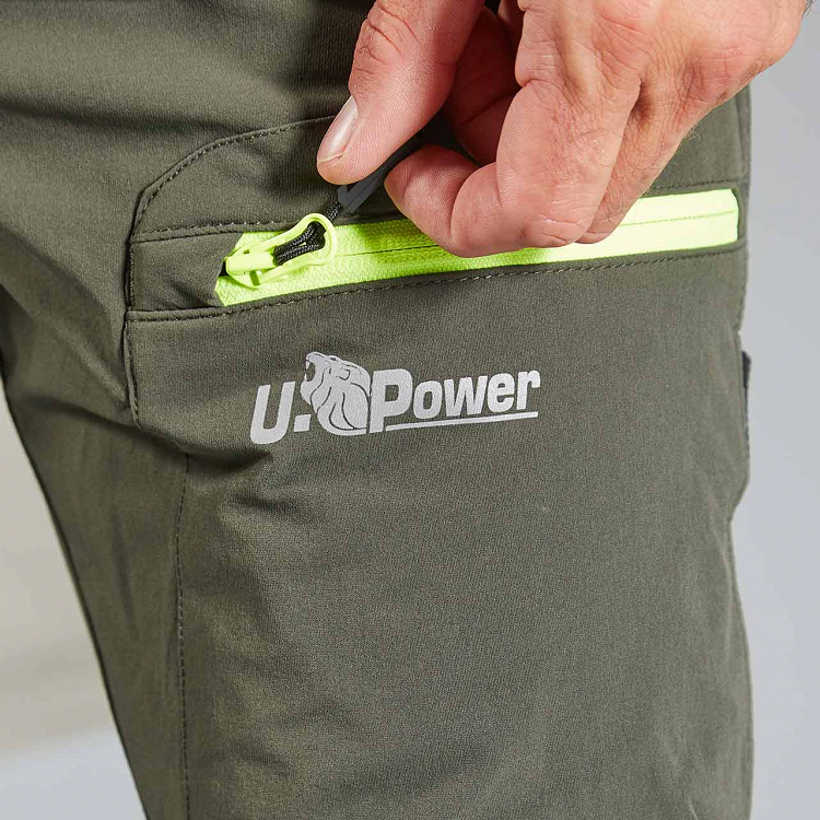 Βερμούδα U Power Ares Jogging style | Dark Green Φορεμένη, τσέπη με φερμουάρ | Molossos Wear