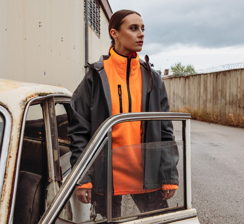 Μπλούζα Φλις Payper Dolomiti+ | Molossos Wear | Πορτοκαλί | Φορεμένη με Soft Shell