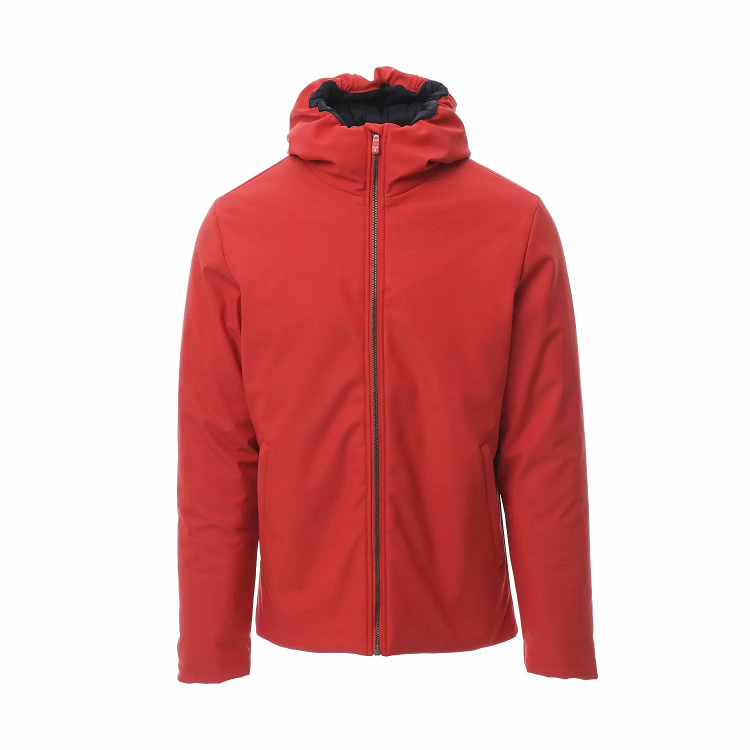 Μπουφάν Soft-shell Payper Oregon από το Molossos Wear, χρώμα red με navy εσωτερική επένδυση.