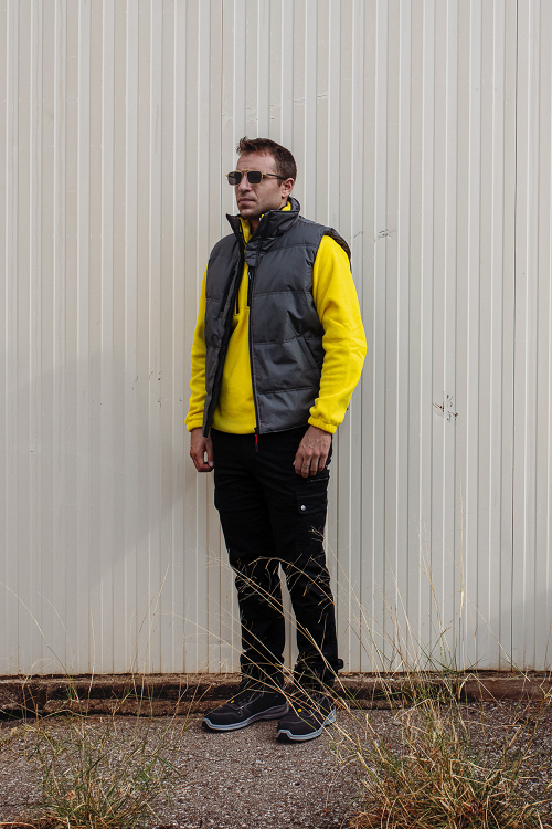 Μπλούζα Φλις Payper Dolomiti+ | Molossos Wear | Κίτρινη | Φορεμένη με Αμάνικο Μπουφάν