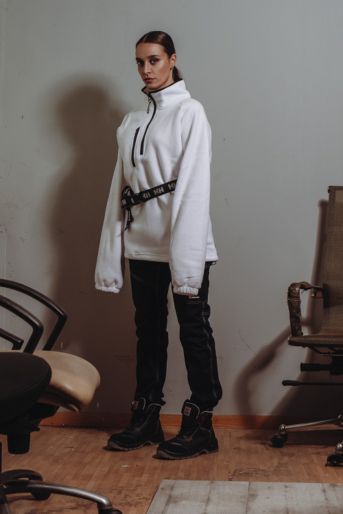 Μπλούζα Φλις Payper Dolomiti+ | Molossos Wear | Λευκή | Φορεμένη με Ζώνη HH