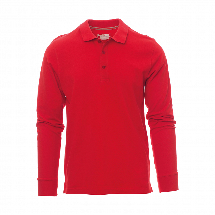 FLORENCE RED, κόκκινο μακρυμάνικο μπλουζάκι τύπου πόλο, ανδρικά ρούχα εργασίας, χρώμα κόκκινο