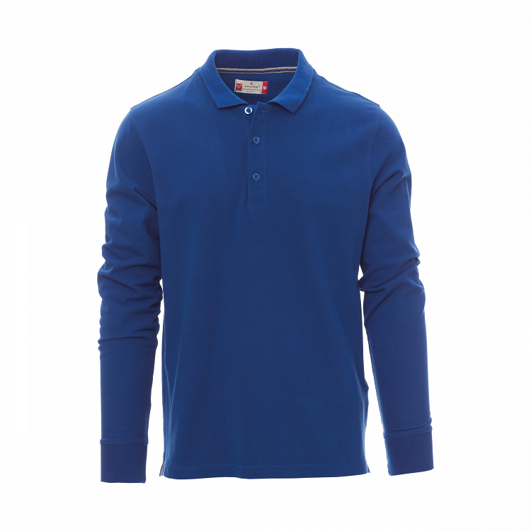 FLORENCE ROYAL, ανδρική μακρυμανικη μπλούζα πολο, ελαστική, άνετη εφαρμογή, μπλε έντονο χρώμα