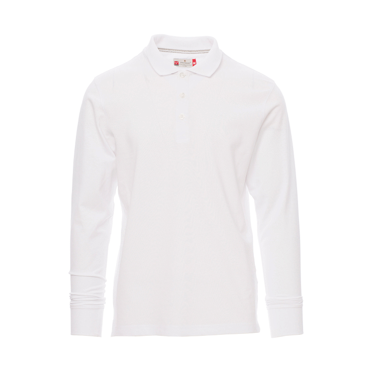 FLORENCE WHITE, λευκή ανδρική μπλούζα με γιακά, τύπου πόλο, 100% βαμβακερη