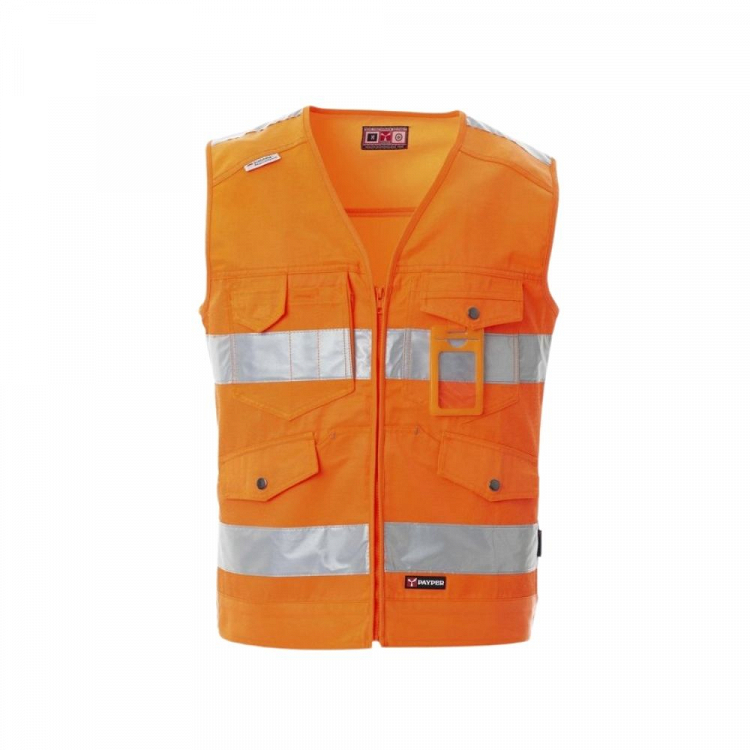 Γιλέκο Υψηλής Ευκρίνειας Payper Master από το Molossos Wear, Ύφασμα Τύπου Τζιν, χρώμα πορτοκαλί